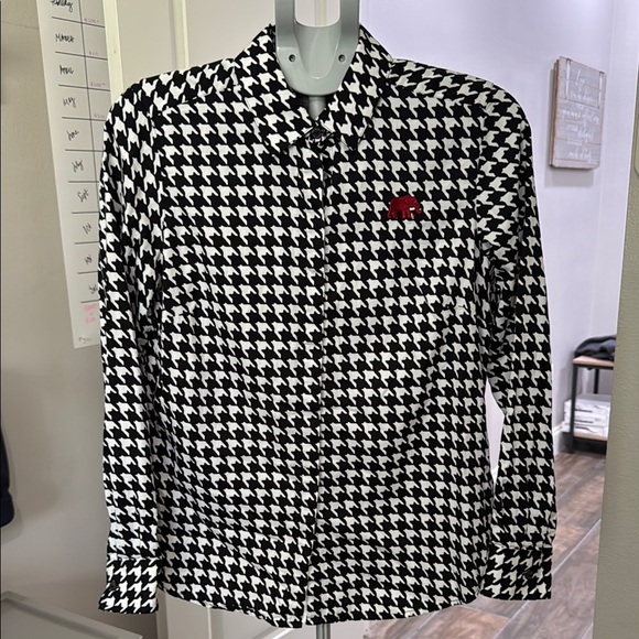 Foxcroft Black and White Button Down Shirt - Picture 1 of 11
